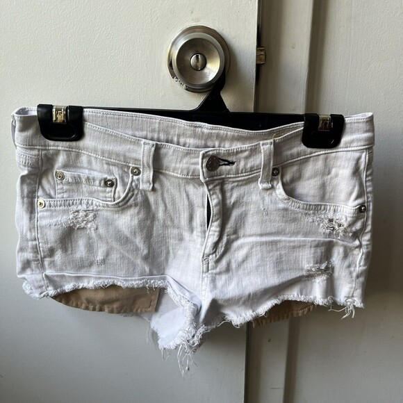 RAG AND BONE MILA TATTERED ARCTIC DENIM SHORTS W26 - Picture 1 of 3